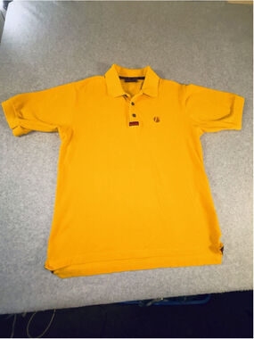Ducati Polo Shirt Mens Large Yellow Made In Italy Motorcycle Racing Logo
